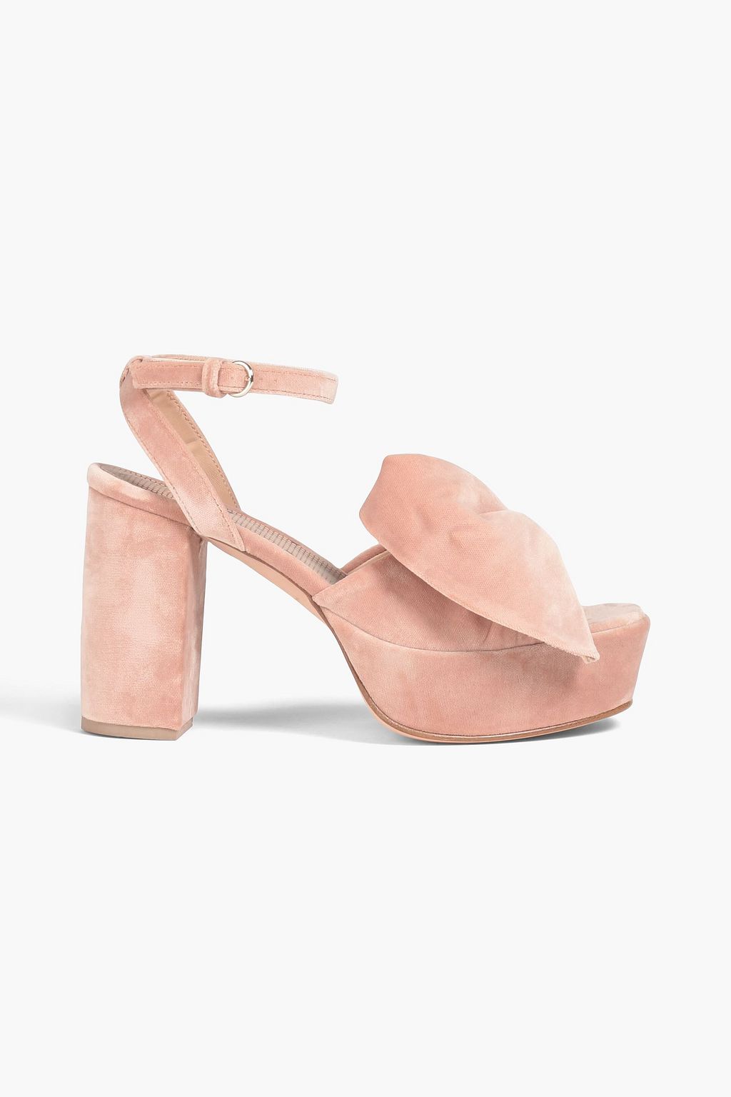 Bow embellished velvet platform sandals