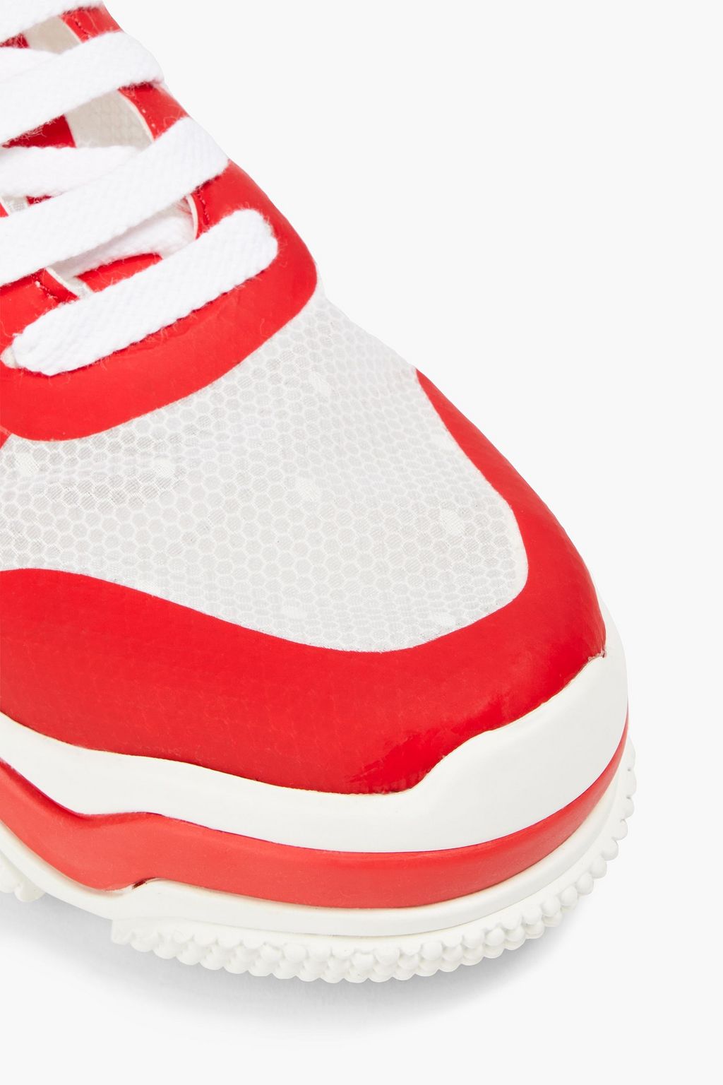 RED(V) Glam Run point d'esprit and faux leather sneakers