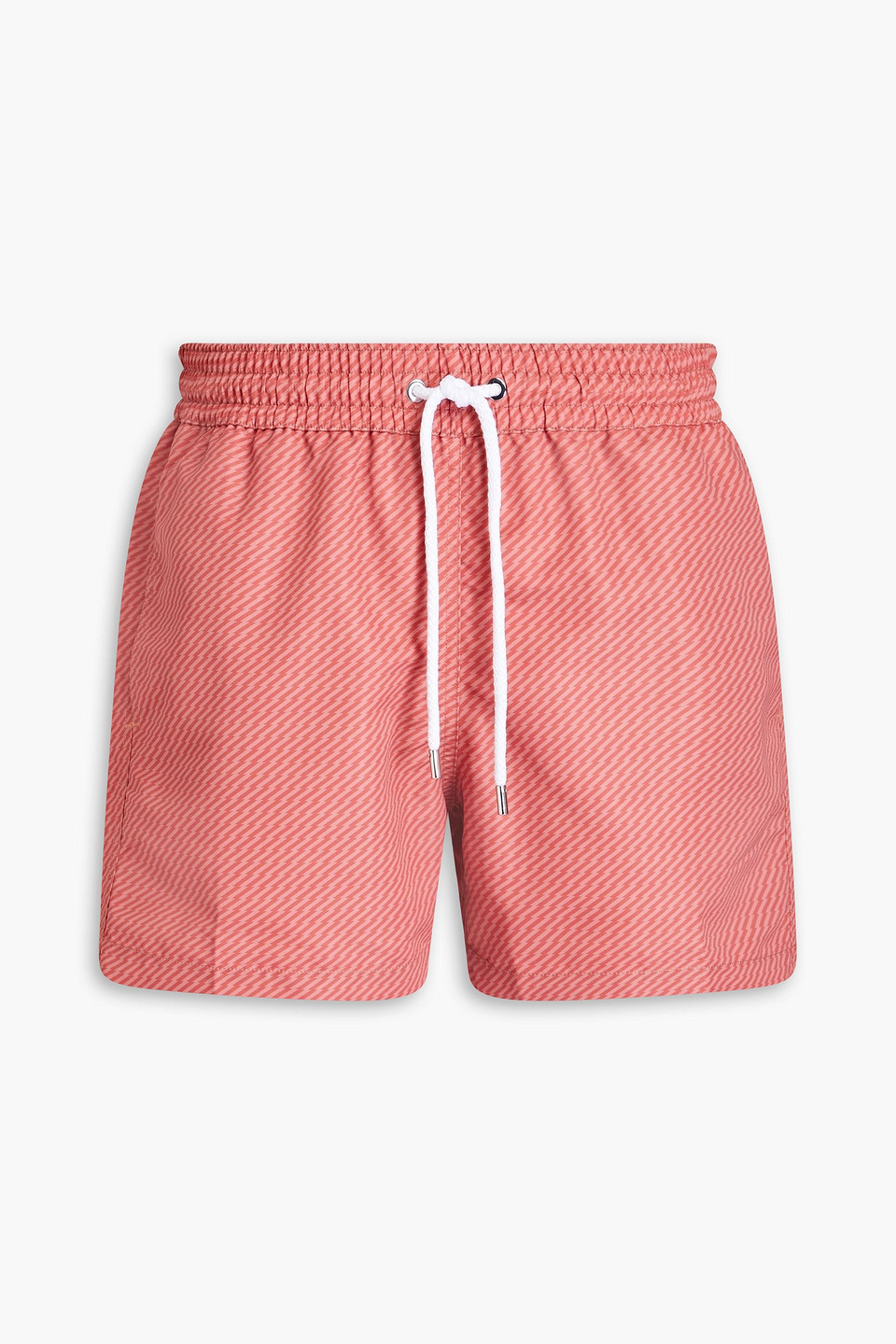 Frescobol Carioca Short-length Printed Swim Shorts In Brick