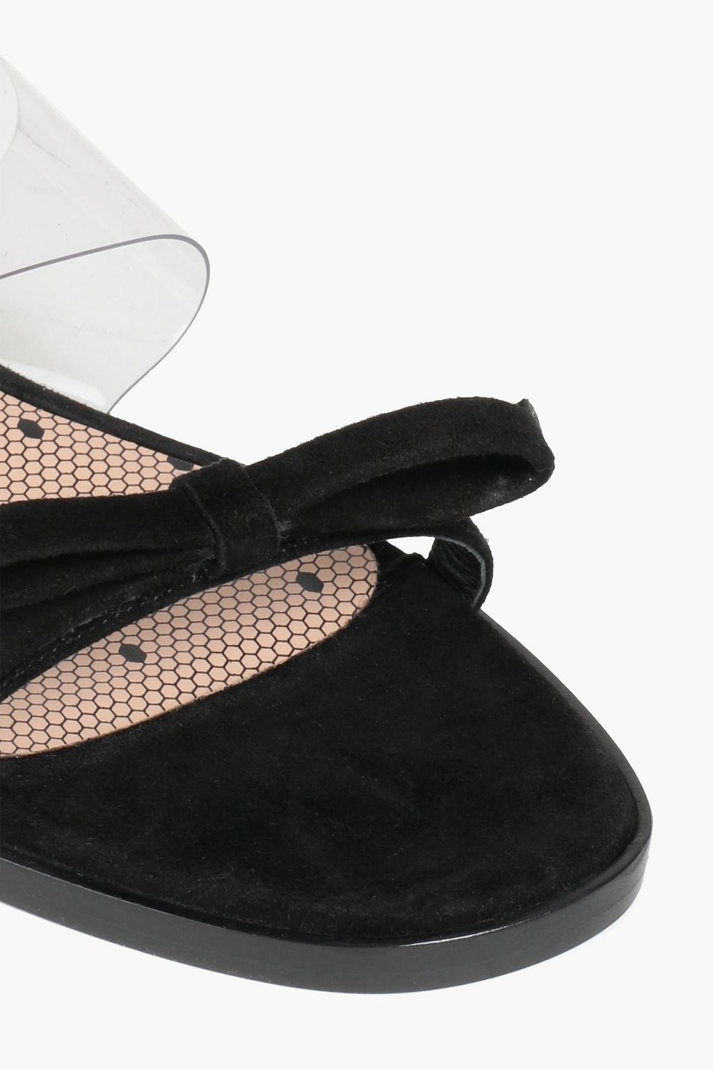 RED(V) Bow-embellished suede and PVC sandals