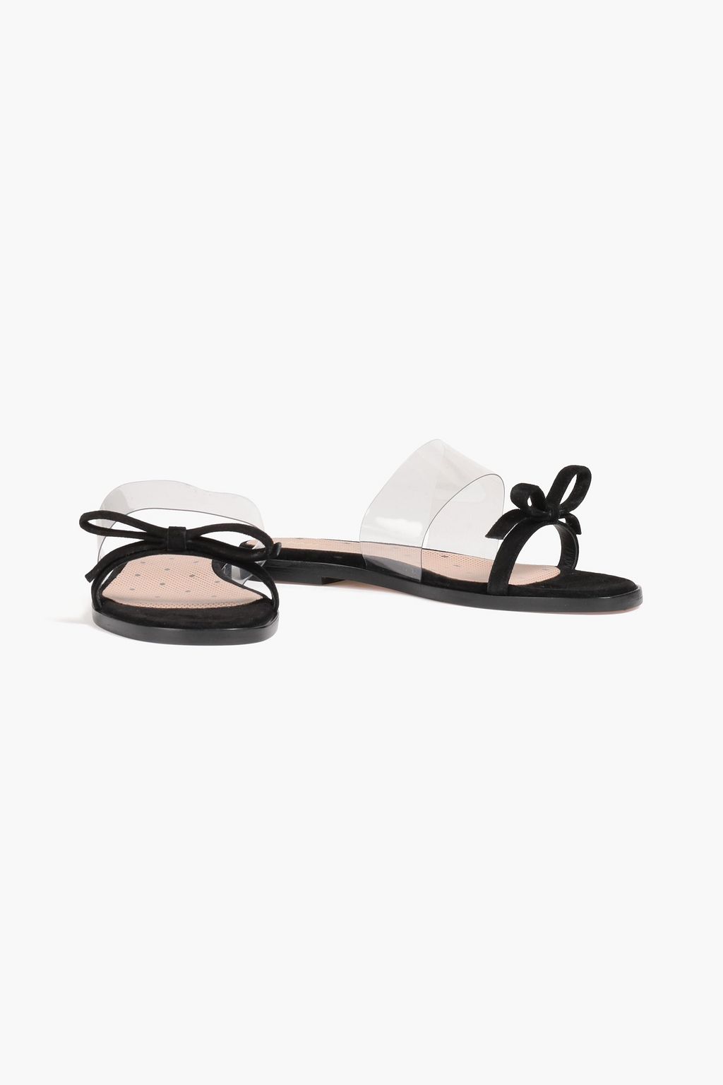 RED(V) Bow-embellished suede and PVC sandals