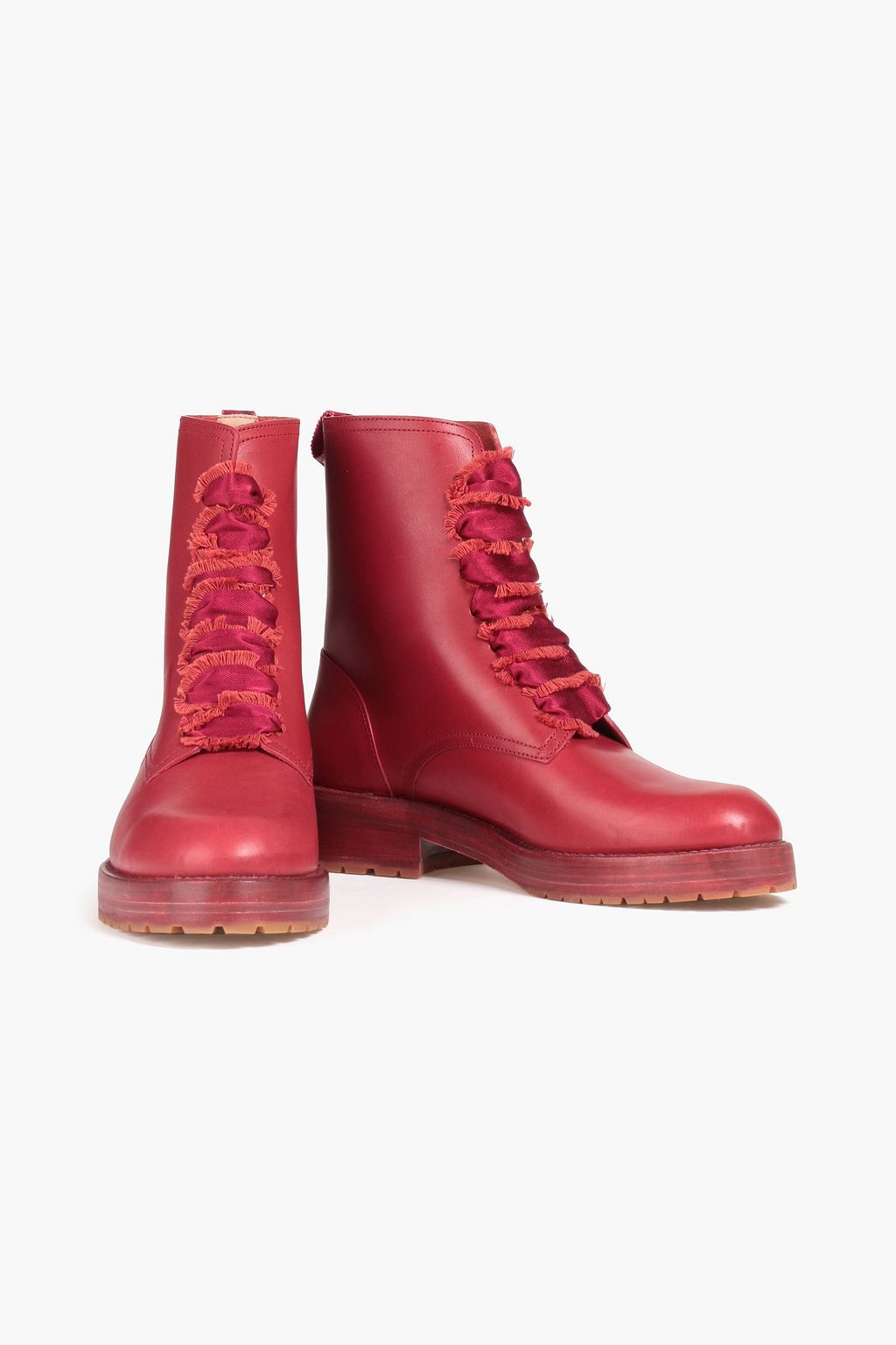 RED(V) Leather combat boots THE