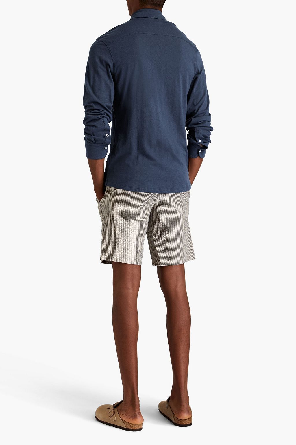 FRESCOBOL CARIOCA Cotton and linen-blend jersey shirt