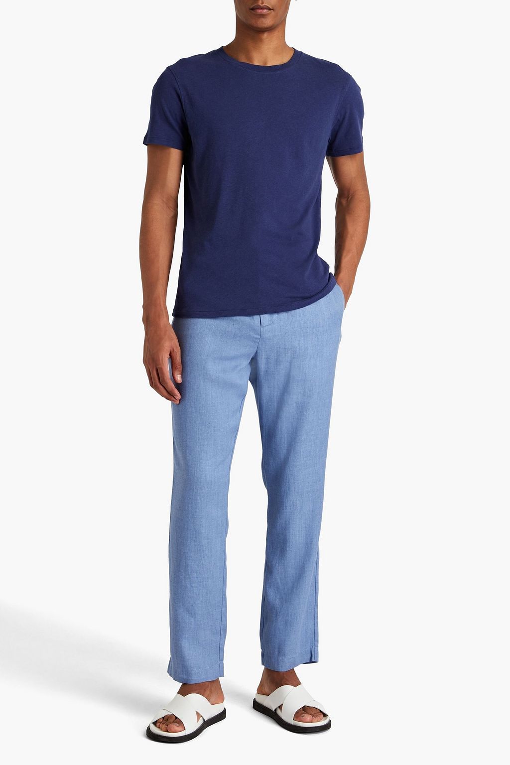 FRESCOBOL CARIOCA Lucio cotton and linen-blend jersey T-shirt