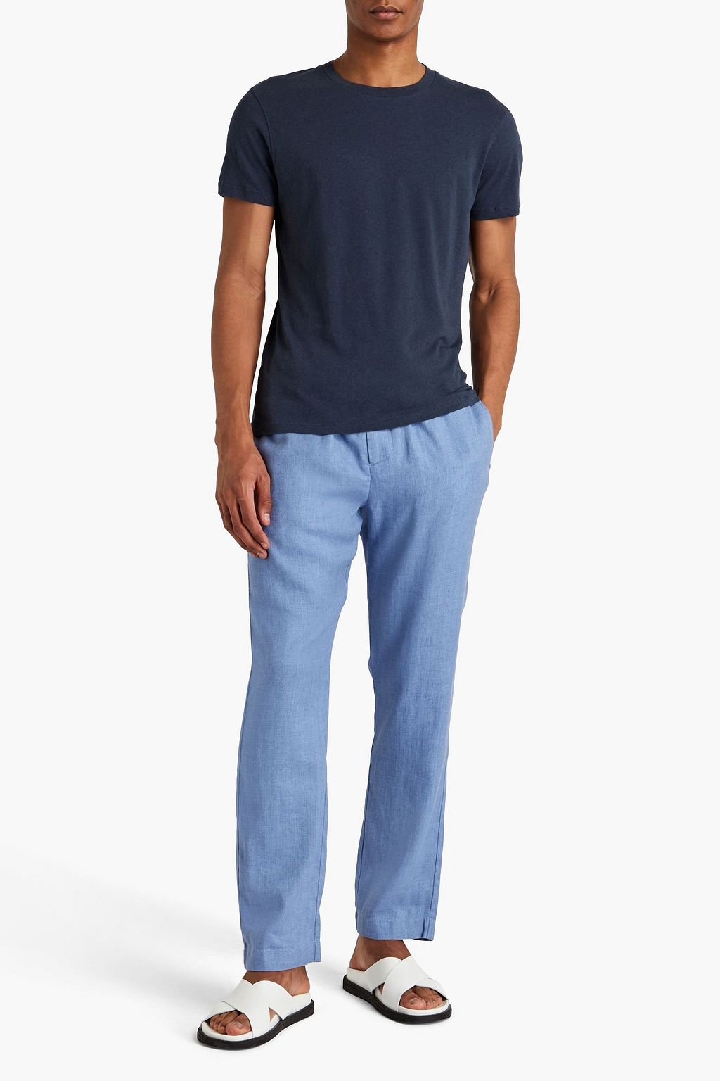 FRESCOBOL CARIOCA Lucio slub cotton and linen-blend jersey T-shirt