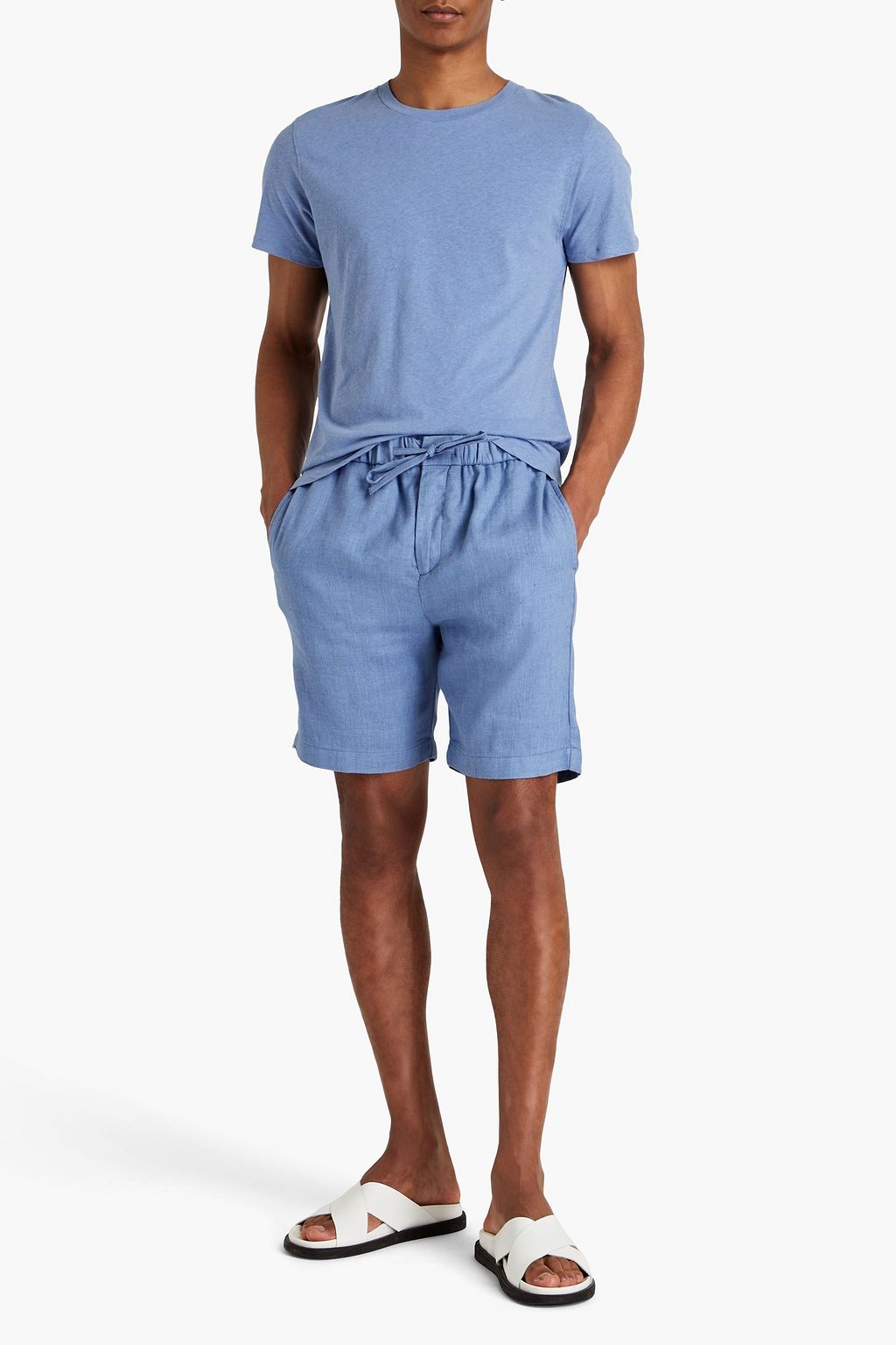 FRESCOBOL CARIOCA Lucio slub cotton and linen-blend jersey T-shirt