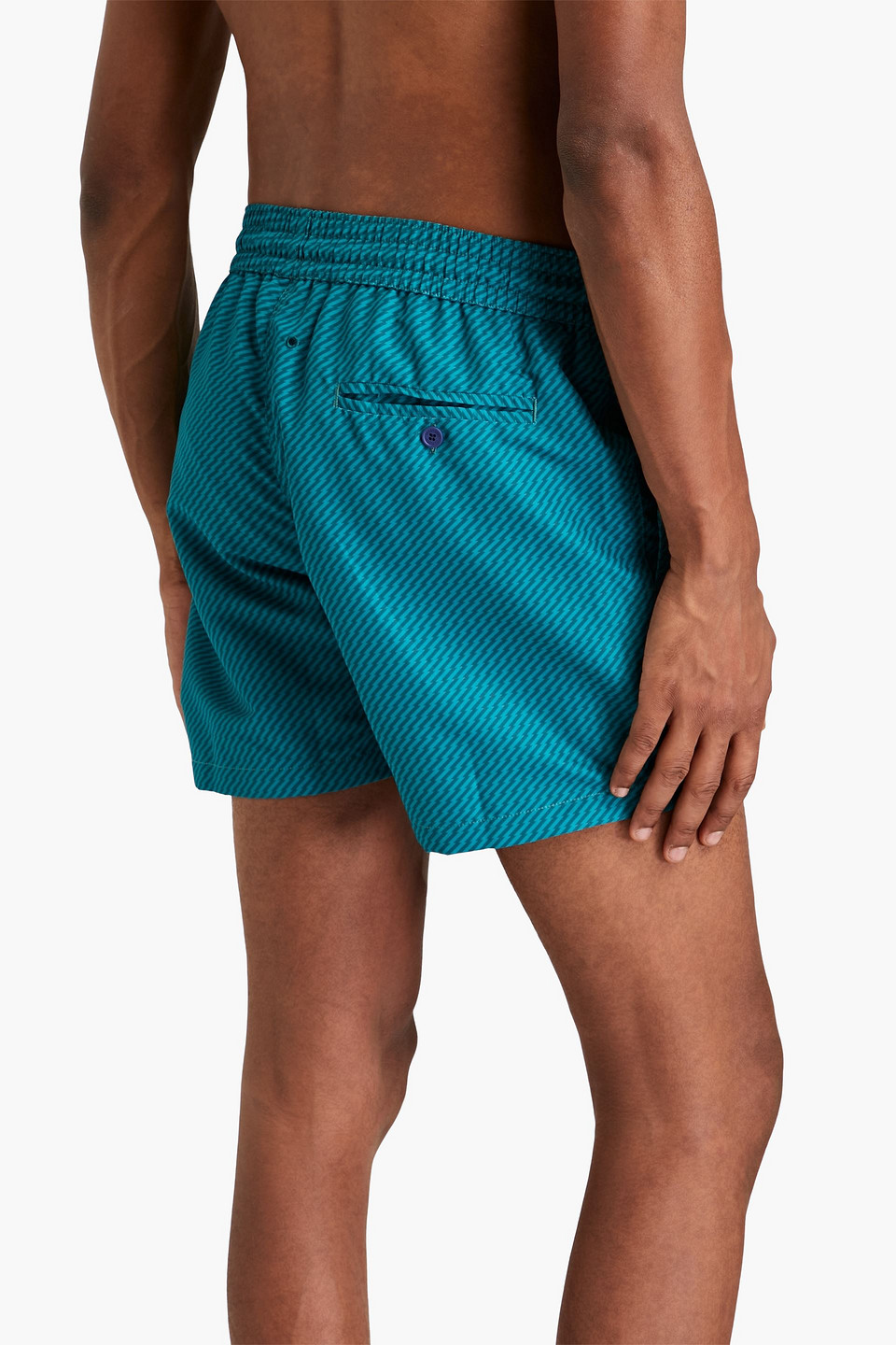 Shop Frescobol Carioca Short-length Printed Swim Shorts In Teal