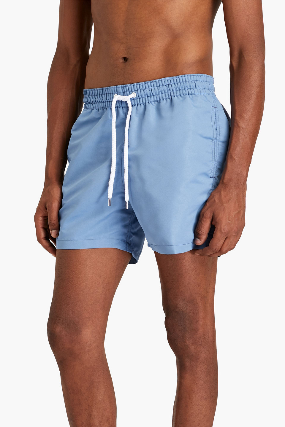 Shop Frescobol Carioca Short-length Swim Shorts In Light Blue