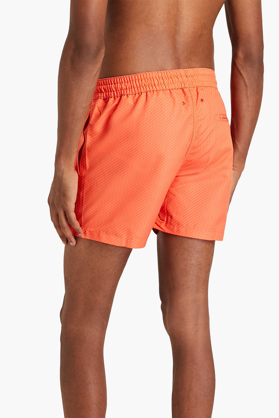 Shop Frescobol Carioca Short-length Printed Swim Shorts In Bright Orange