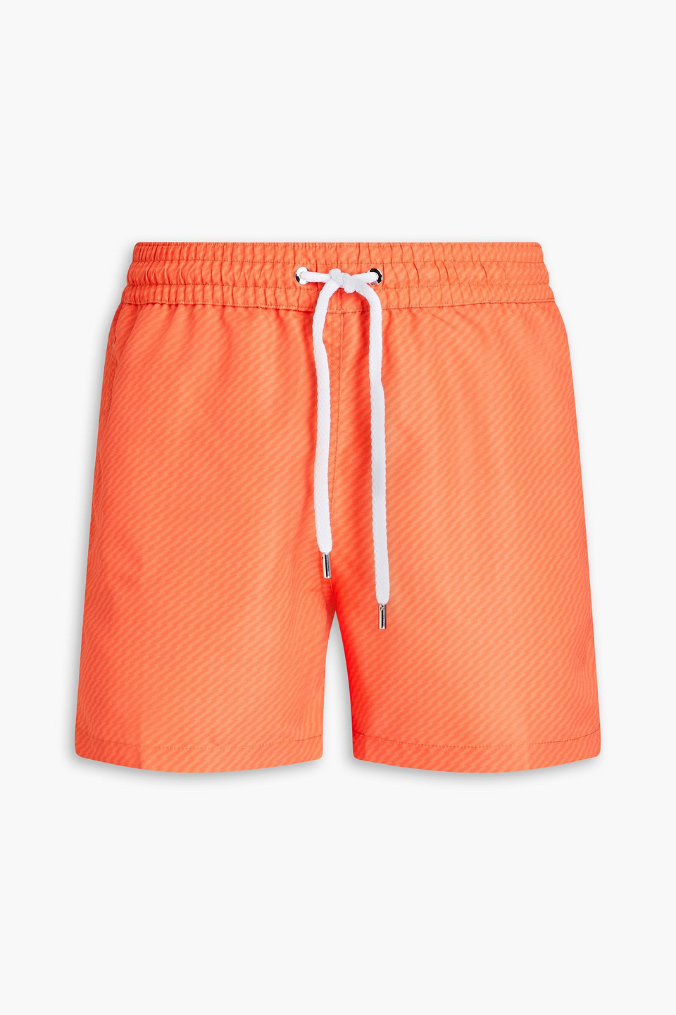 Frescobol Carioca Short-length Printed Swim Shorts In Bright Orange