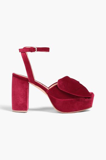 Red velvet platform shoes sale