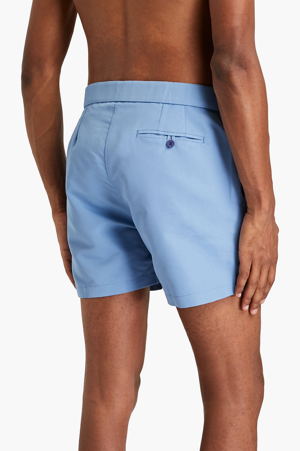 Shop Frescobol Carioca Mid-length Swim Shorts In Light Blue