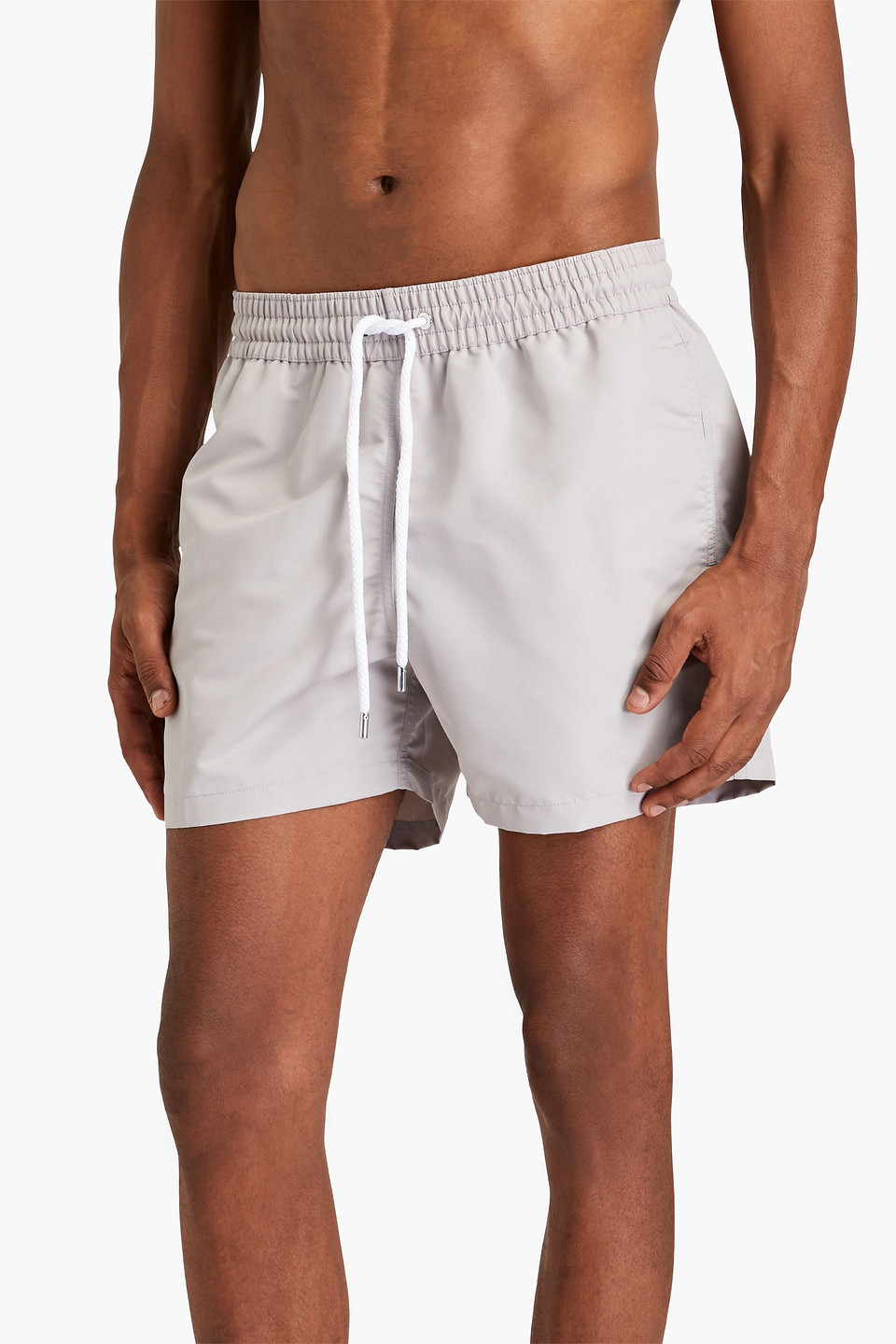 Shop Frescobol Carioca Short-length Swim Shorts In Light Gray