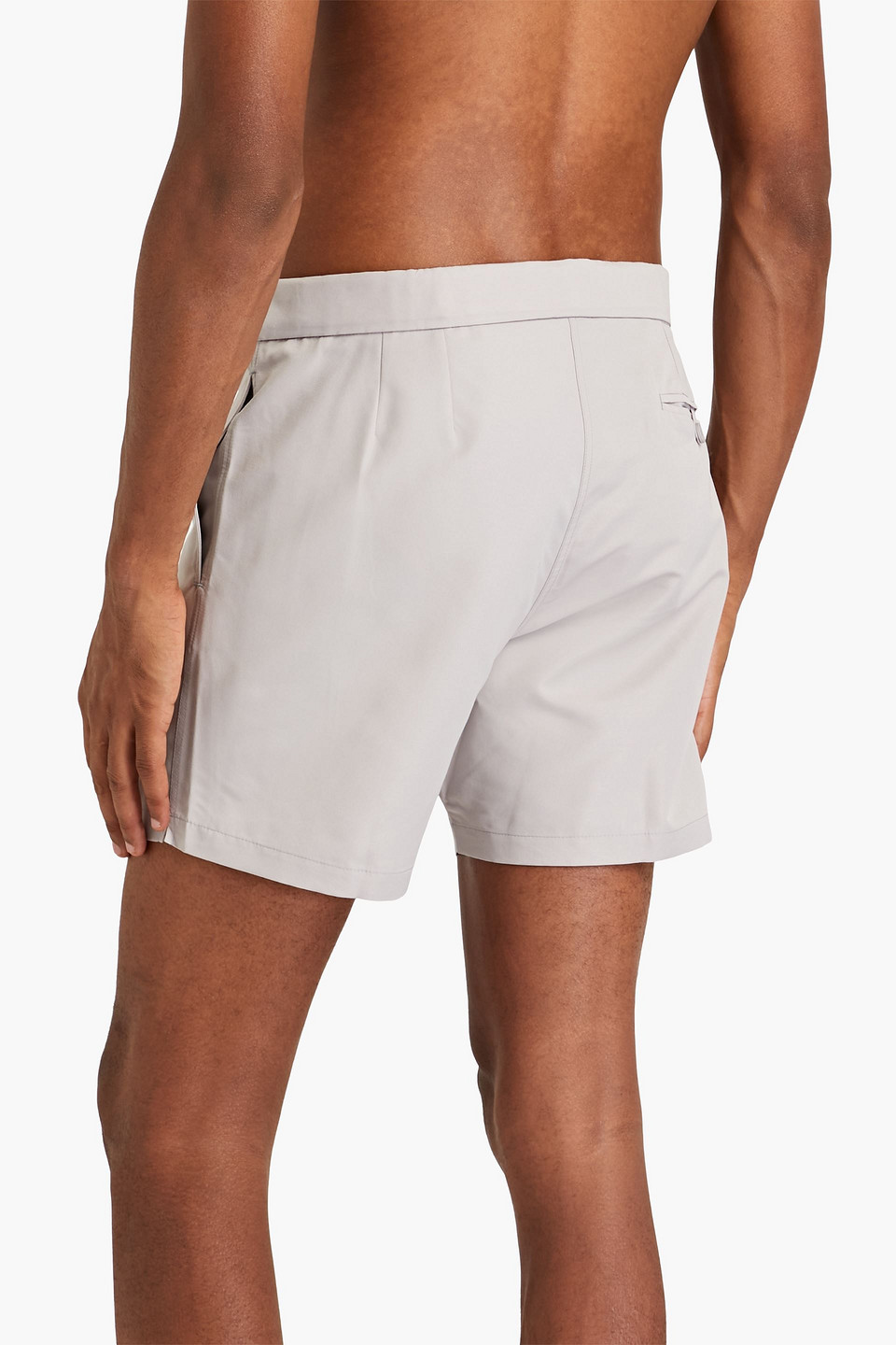 Shop Frescobol Carioca Mid-length Swim Shorts In Stone