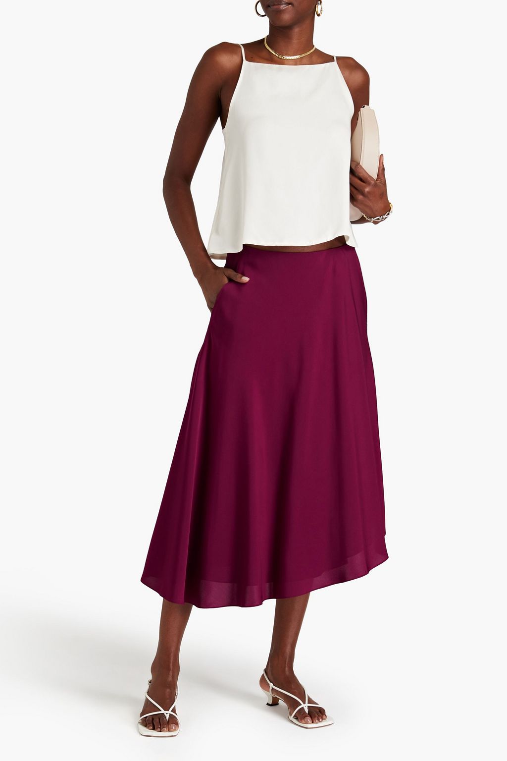 THEORY Silkcady midi wrap skirt THE