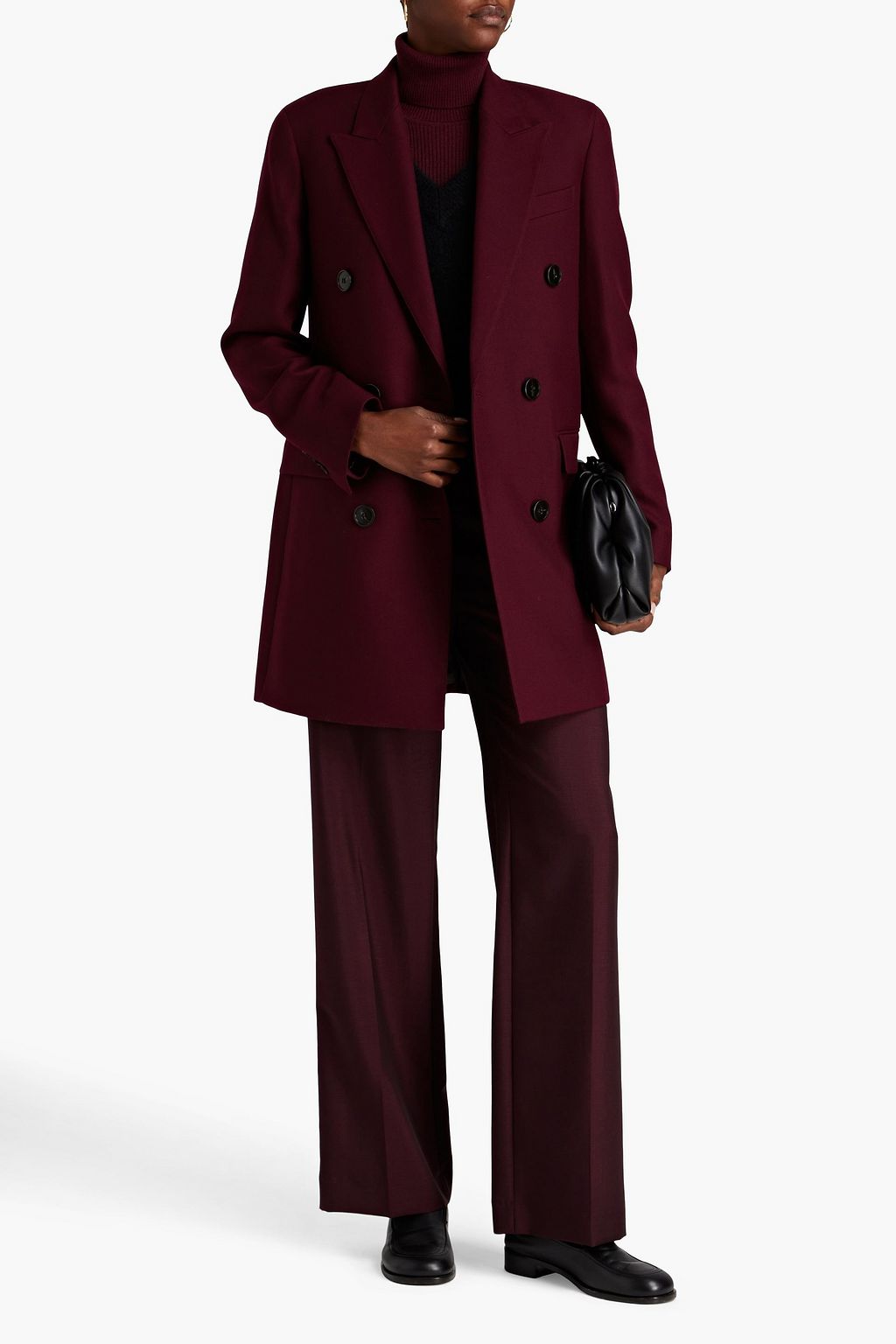 THEORY Doublebreasted woolblend twill coat THE