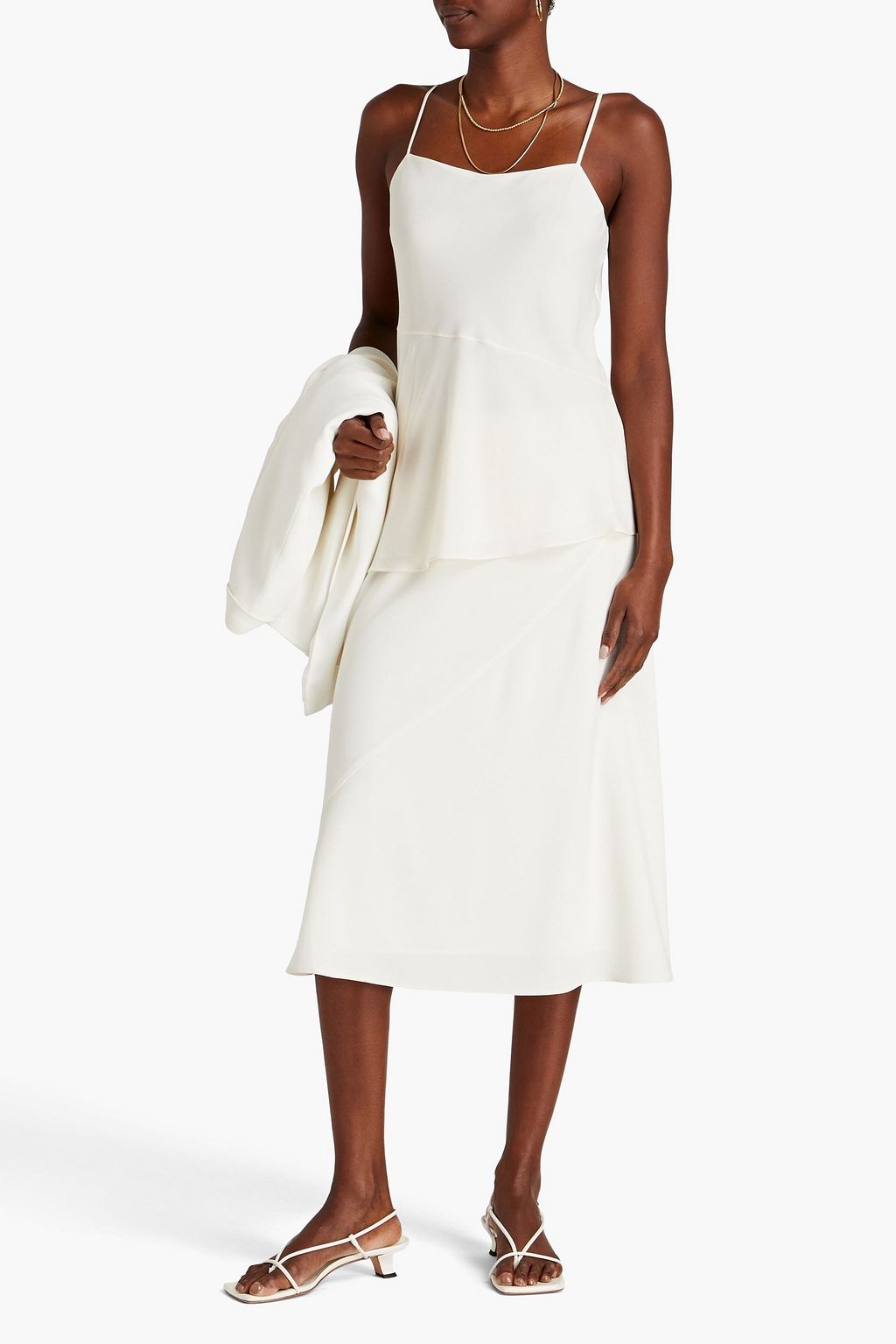 THEORY Asymmetric crepe de chine camisole