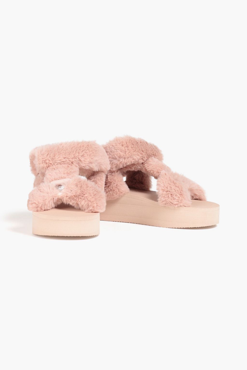 RED(V) Faux fur platform sandals