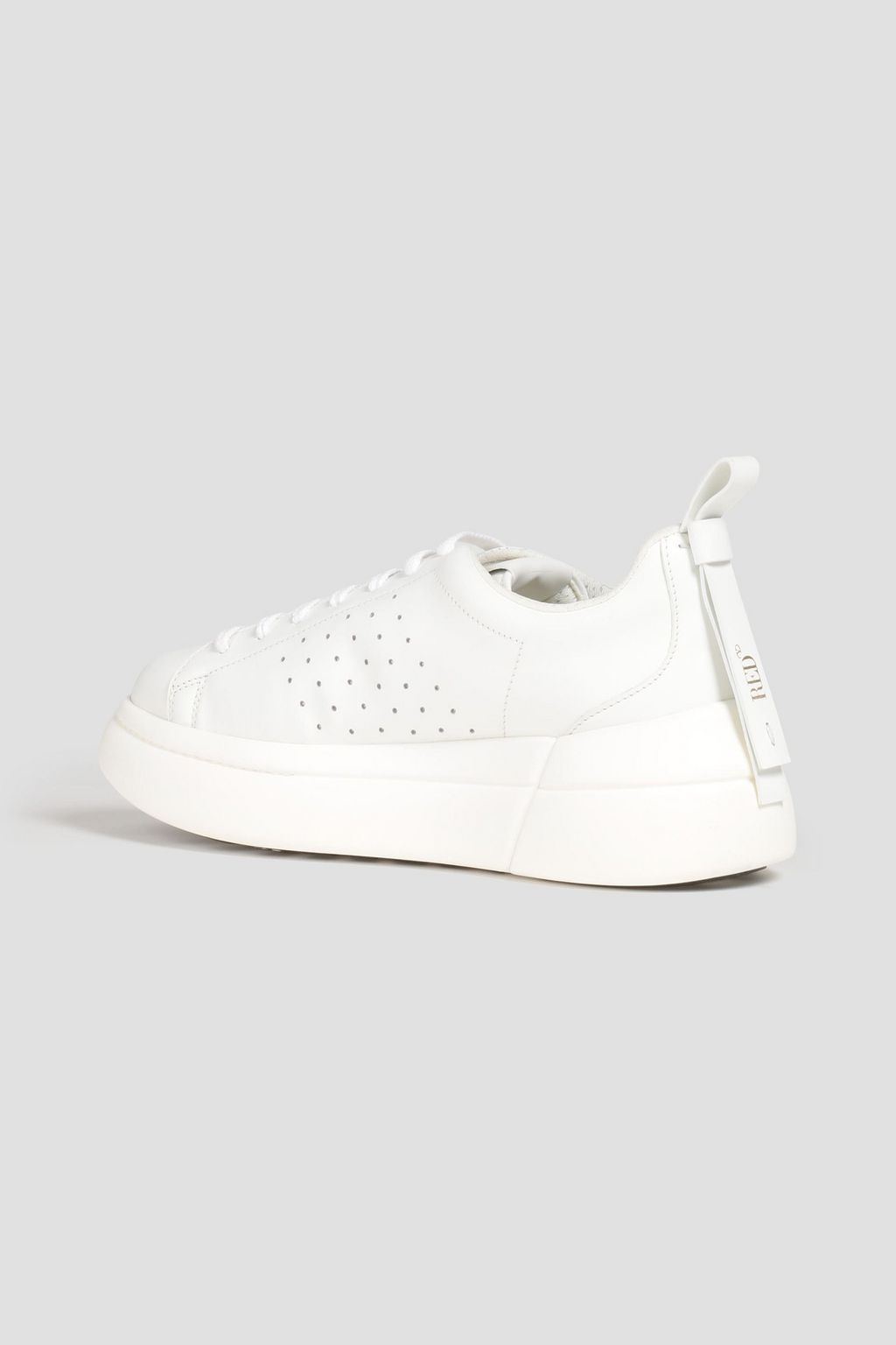 RED(V) Perforated leather exaggerated-sole sneakers