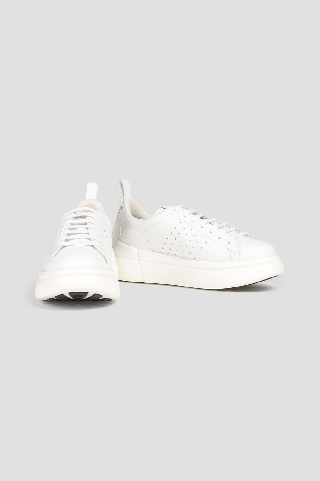 RED(V) Perforated leather exaggerated-sole sneakers