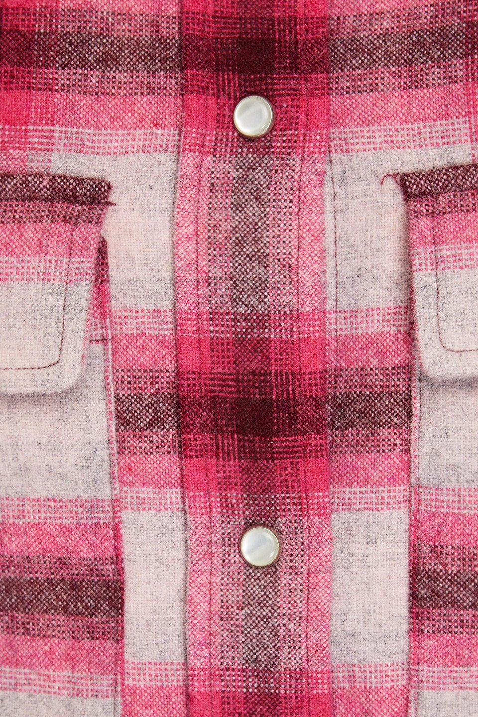 Shop Isabel Marant Étoile Reosi Checked Wool-blend Flannel Shirt In Pink