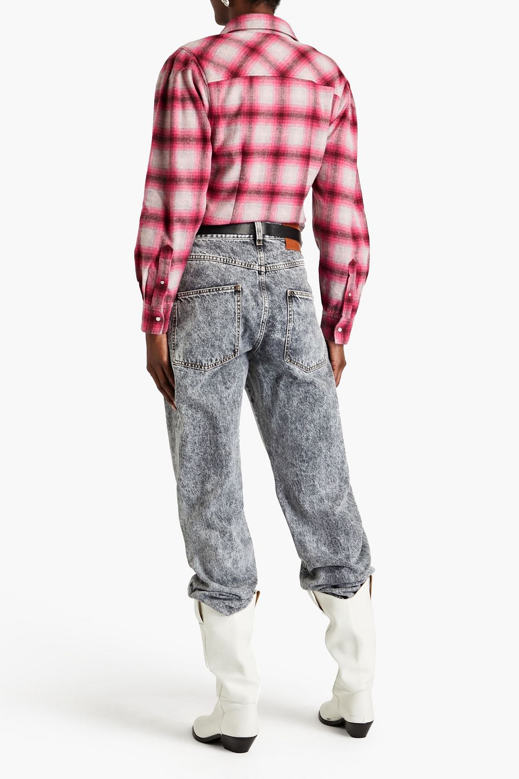 MARANT ÉTOILE 체크 울 혼방 플란넬 셔츠
