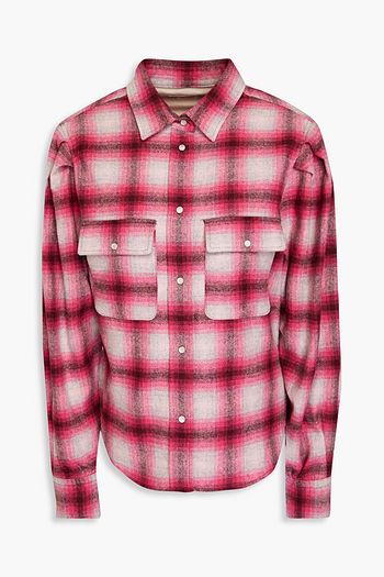 Off-White - Embellished Checked Cotton-Blend Flannel Shirt - Men - Red  Off-White