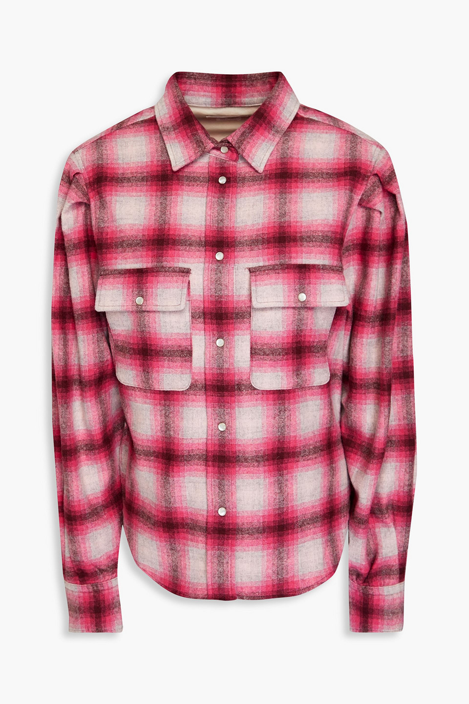 Isabel Marant Étoile Reosi Checked Wool-blend Flannel Shirt In Pink