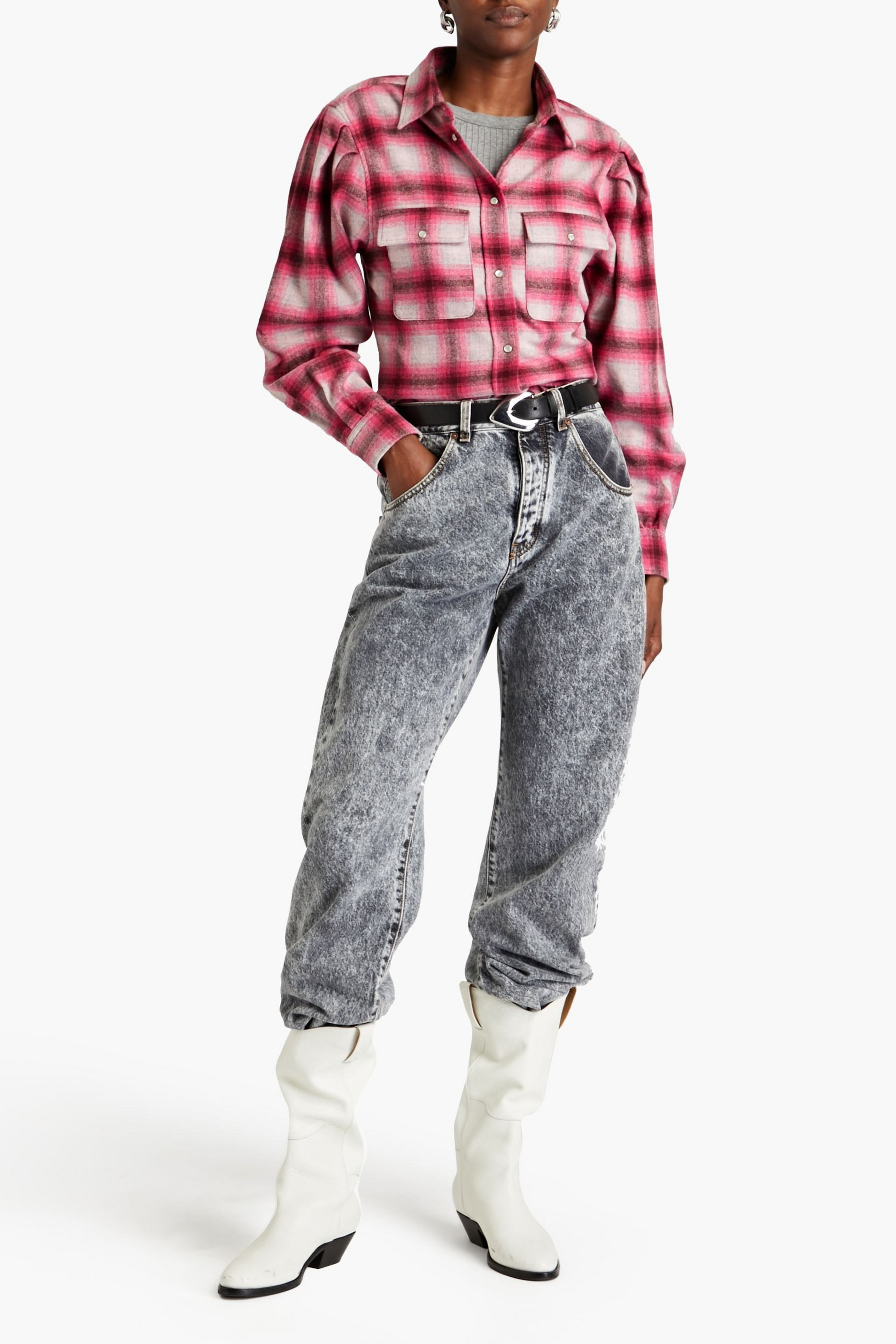 Marant Étoile Reosi checked wool-blend flannel shirt