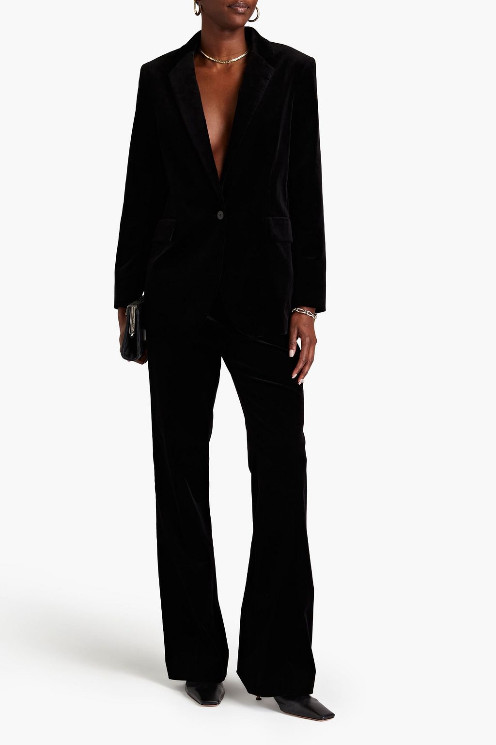 THEORY Cotton-blend stretch-velvet blazer