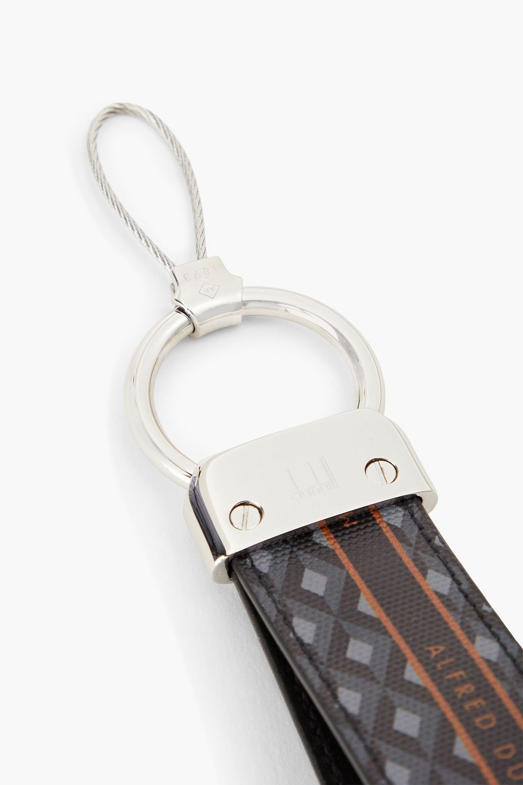 DUNHILL Printed textured-leather keychain