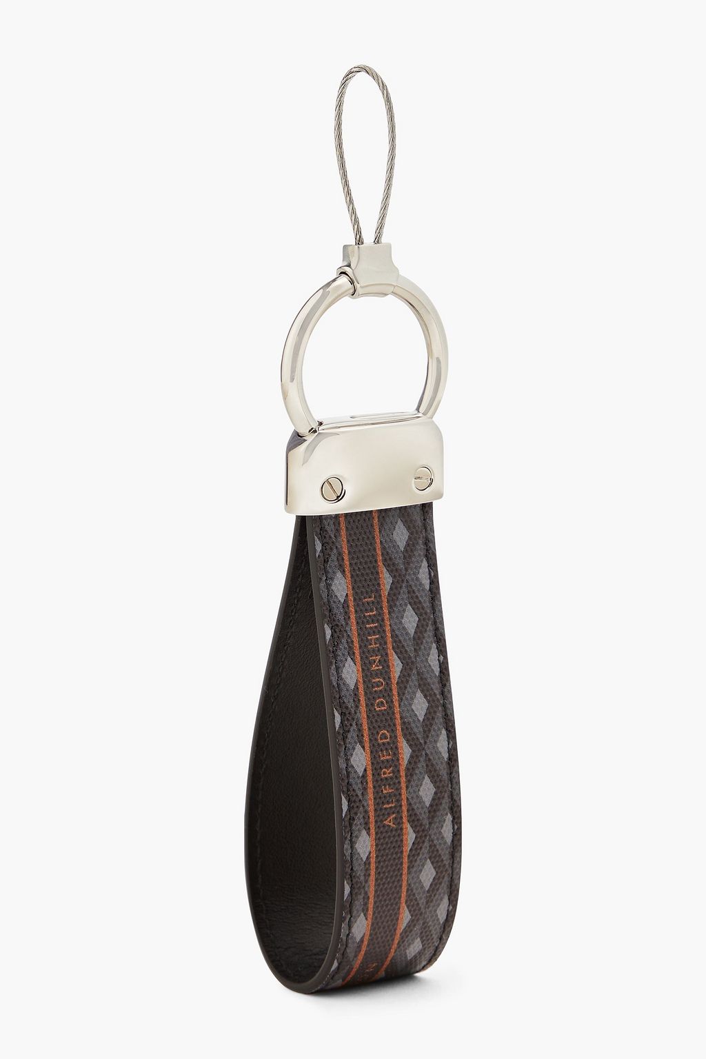 DUNHILL Printed textured-leather keychain