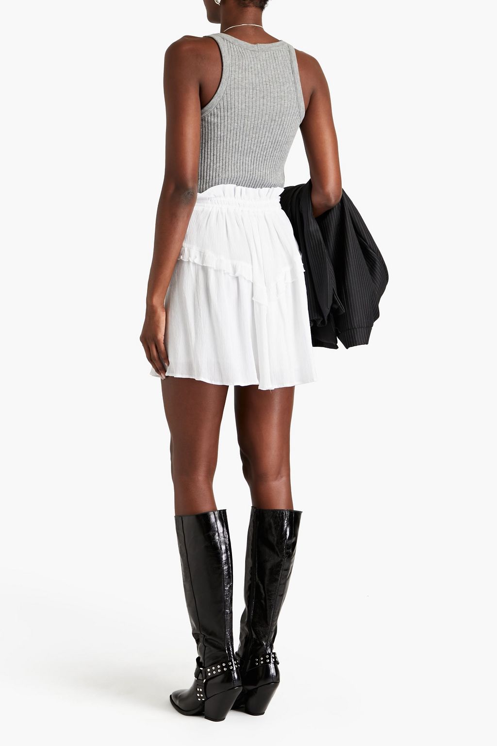 MARANT ÉTOILE Itelo ruffled cotton-blend crepon mini skirt