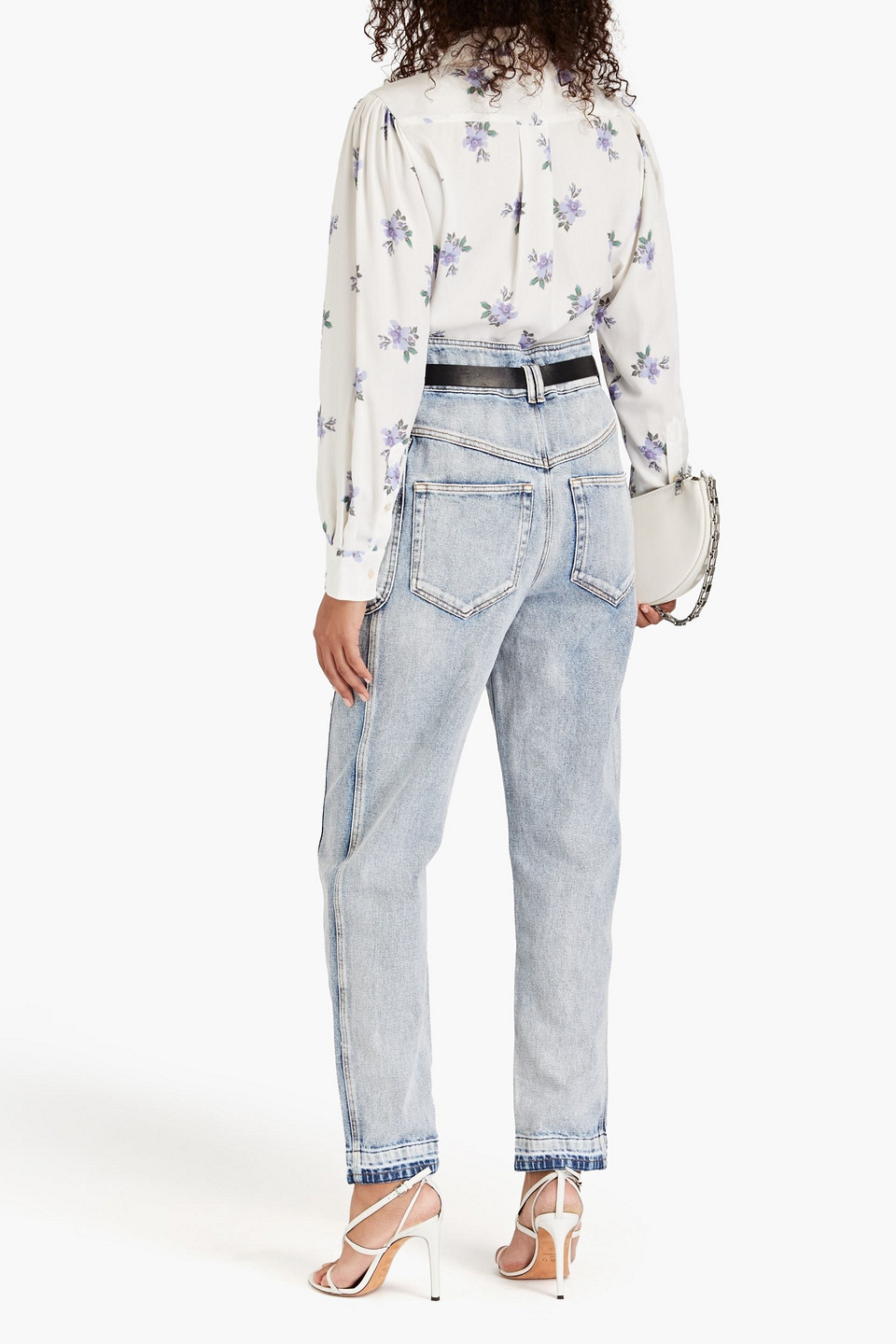 Isabel Marant Étoile Paneled High-rise Boyfriend Jeans In Light Denim
