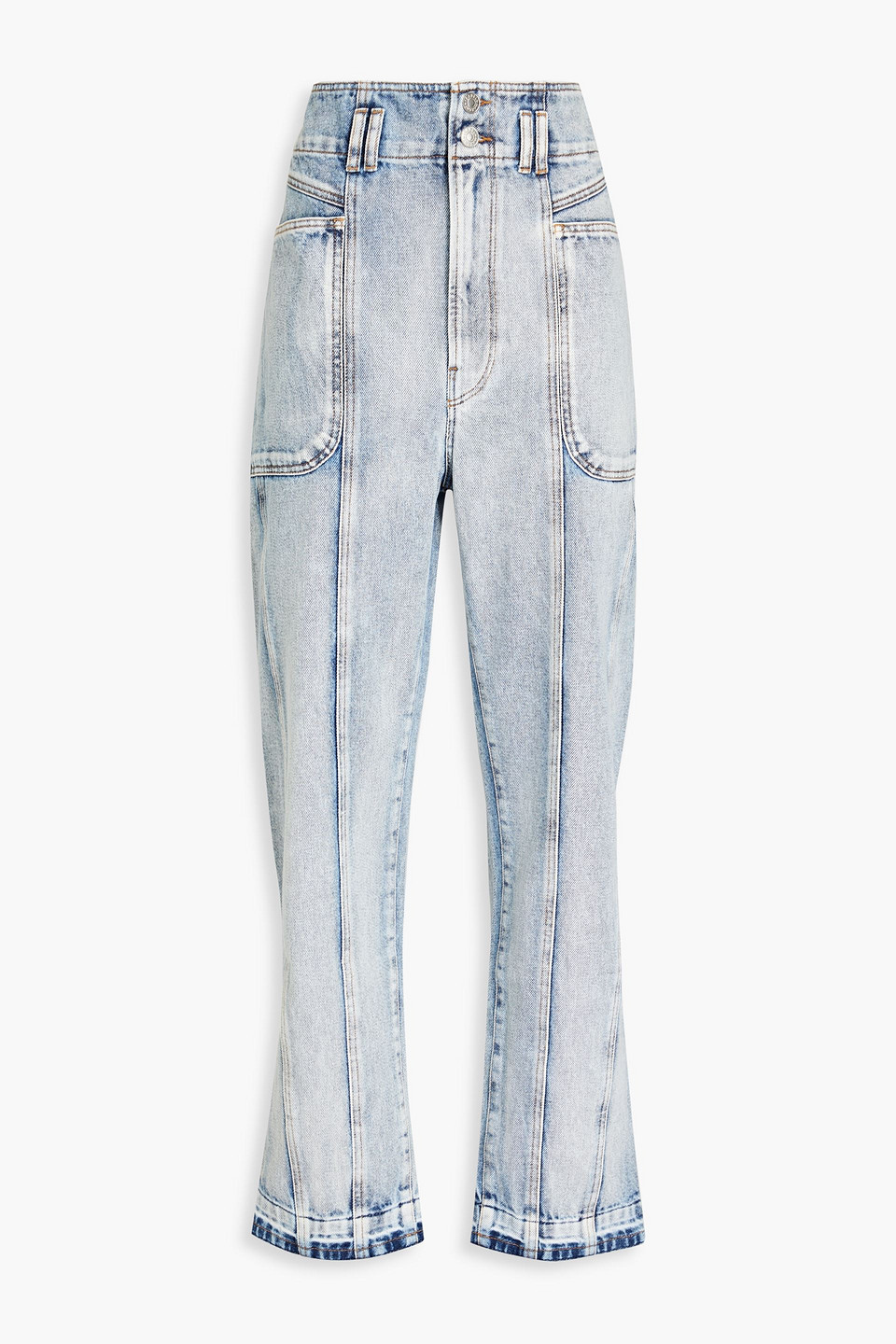 Isabel Marant Étoile Paneled High-rise Boyfriend Jeans In Light Denim