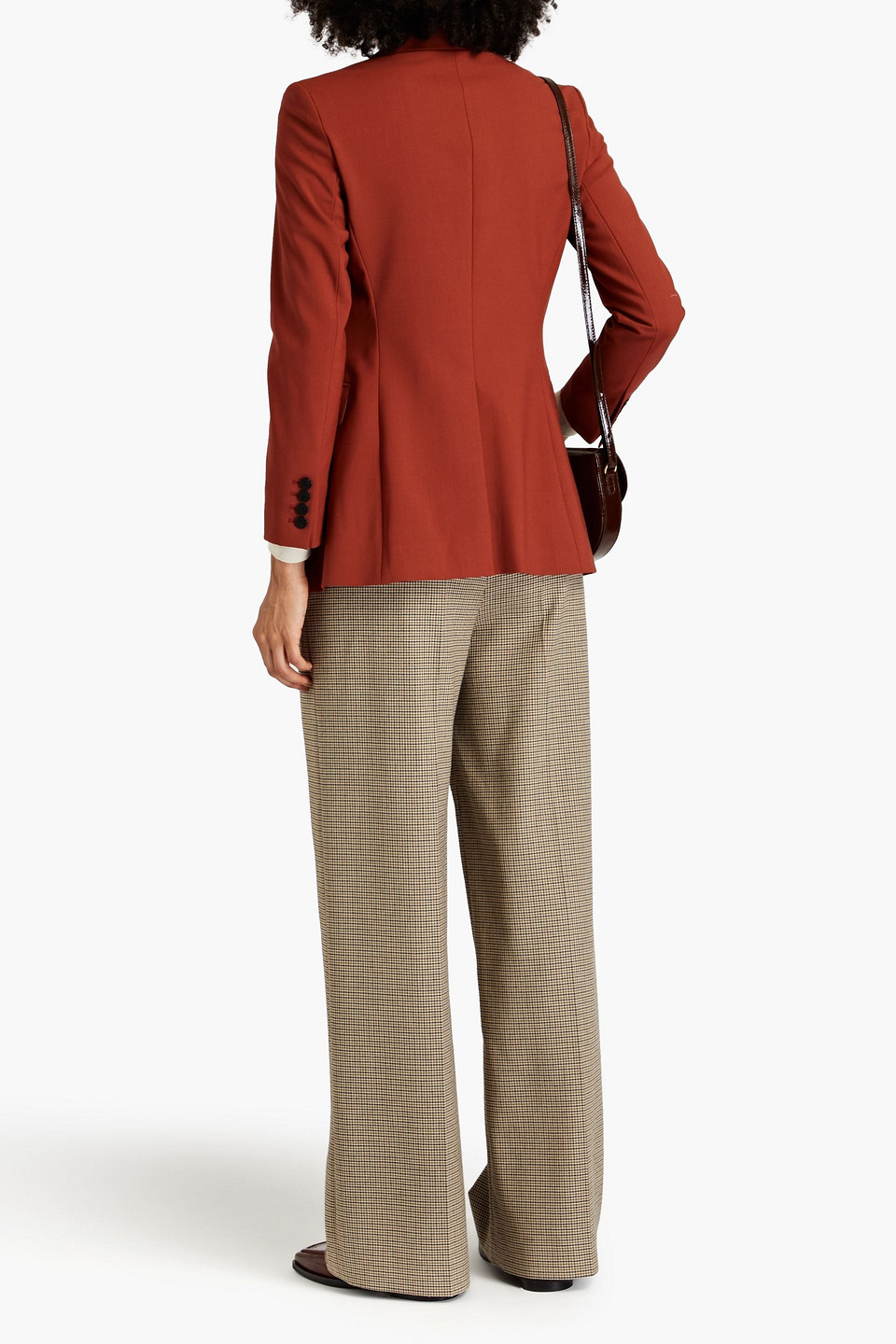 Theory Stretch-wool Blazer In Brick