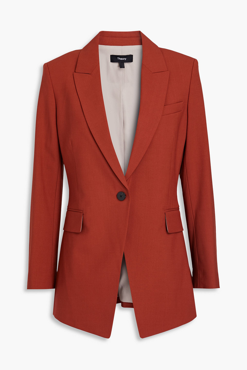Theory Stretch-wool Blazer In Orange