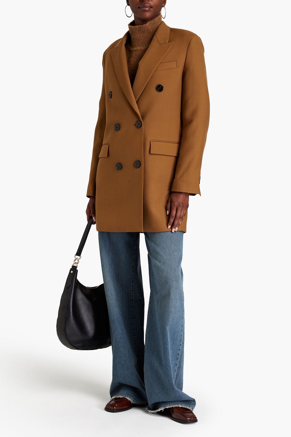 THEORY Double-breasted wool-blend twill coat