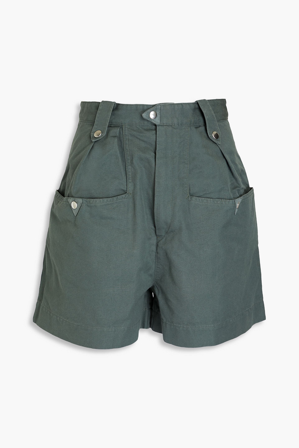 Isabel Marant Étoile Palino Cotton Shorts In Grey Green