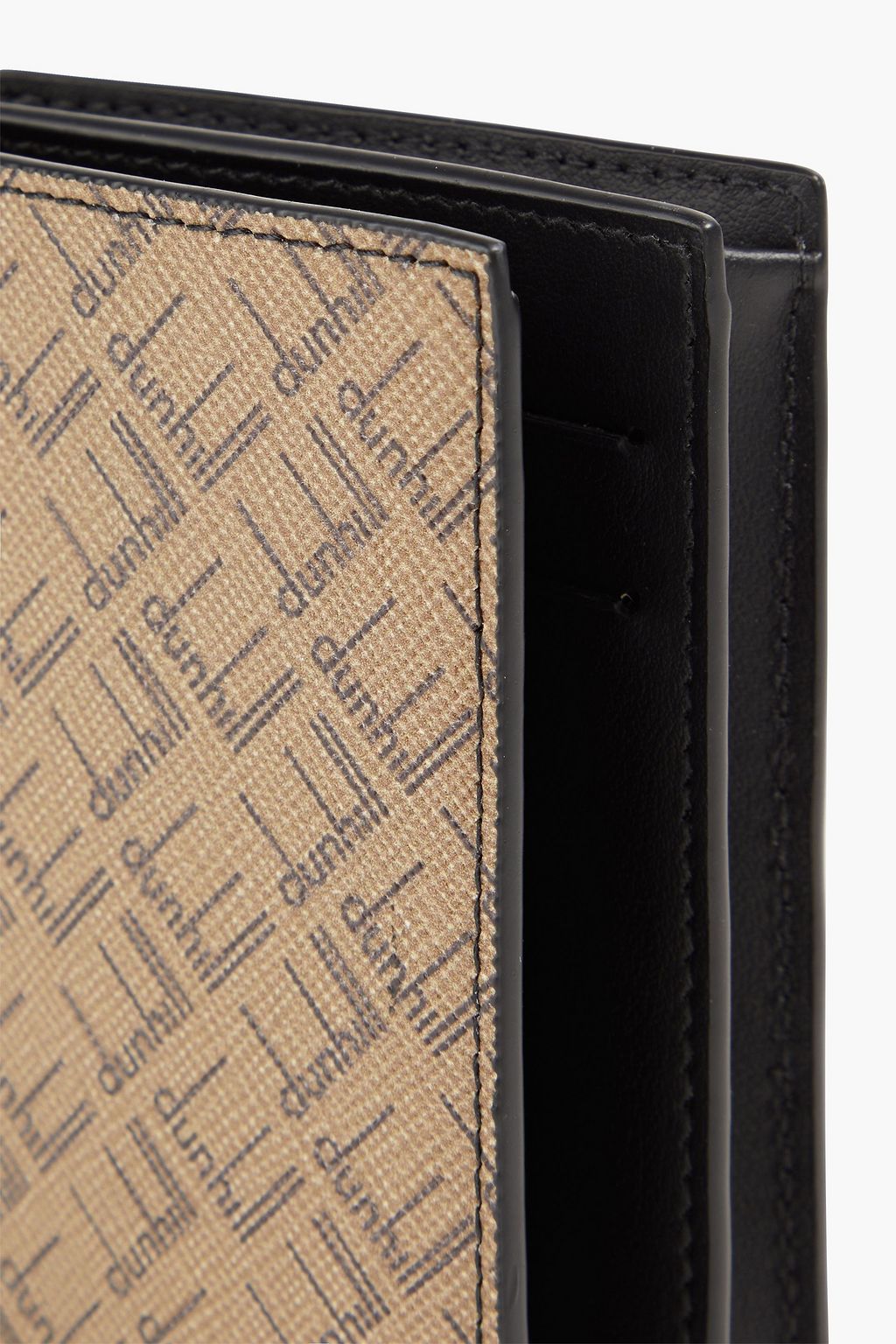 DUNHILL Logo-print textured-leather wallet