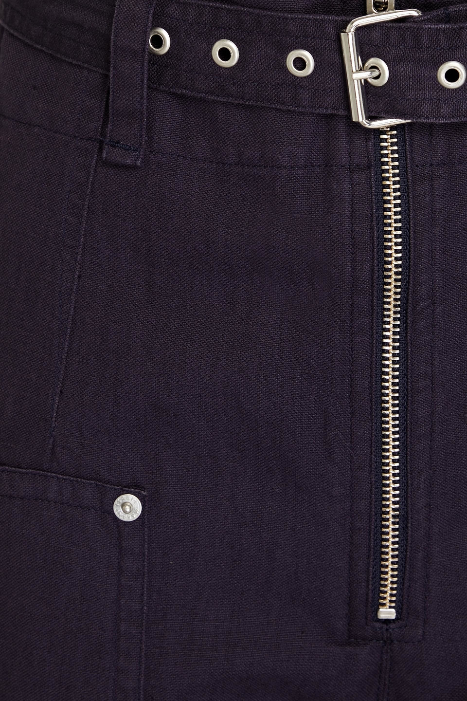 Isabel Marant Étoile Belted Cotton And Linen-blend Canvas Straight-leg Pants In Dark Purple