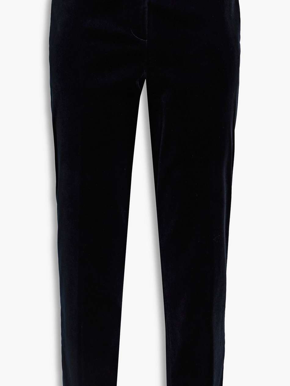 cropped cotton-blend velvet tapered pants