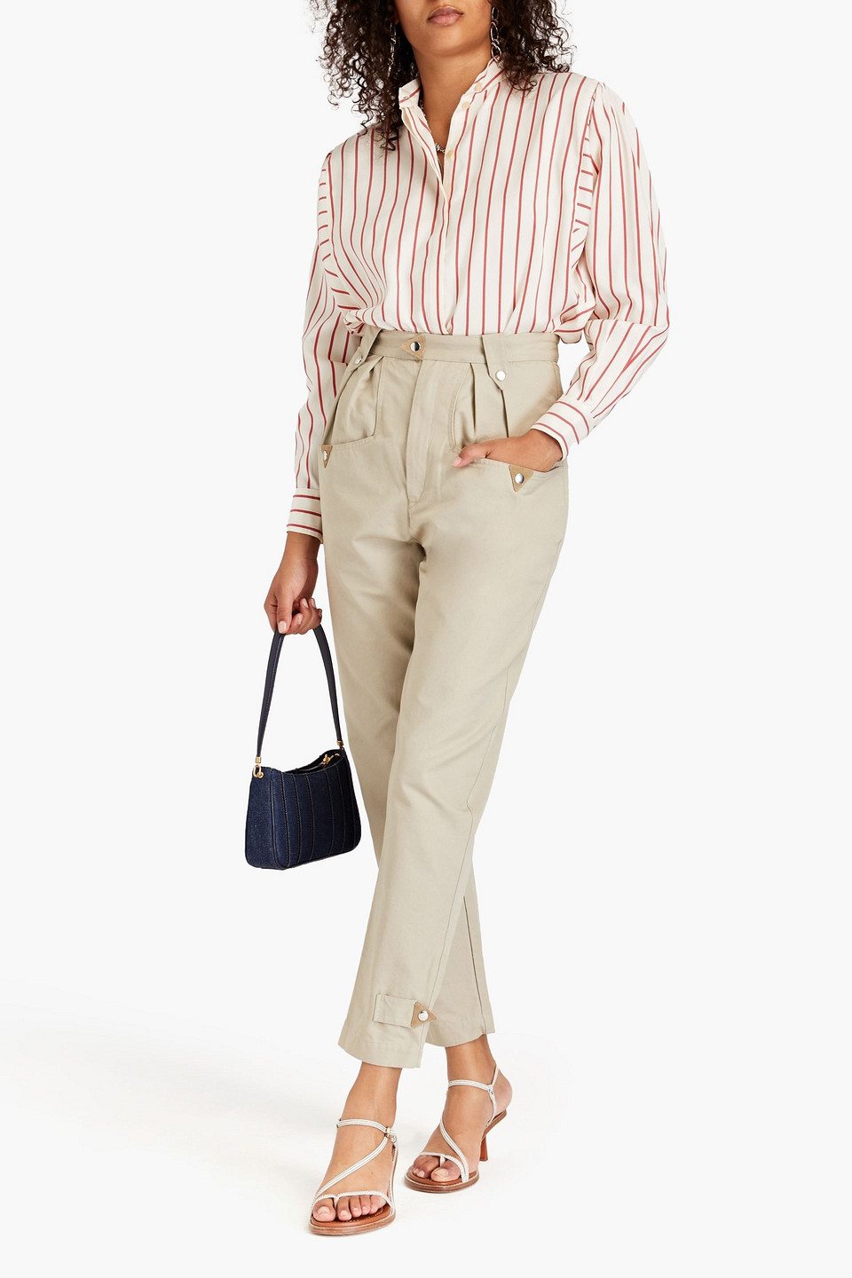 Isabel Marant Étoile Pulcie Cotton-canvas Tapered Pants In Sage Green