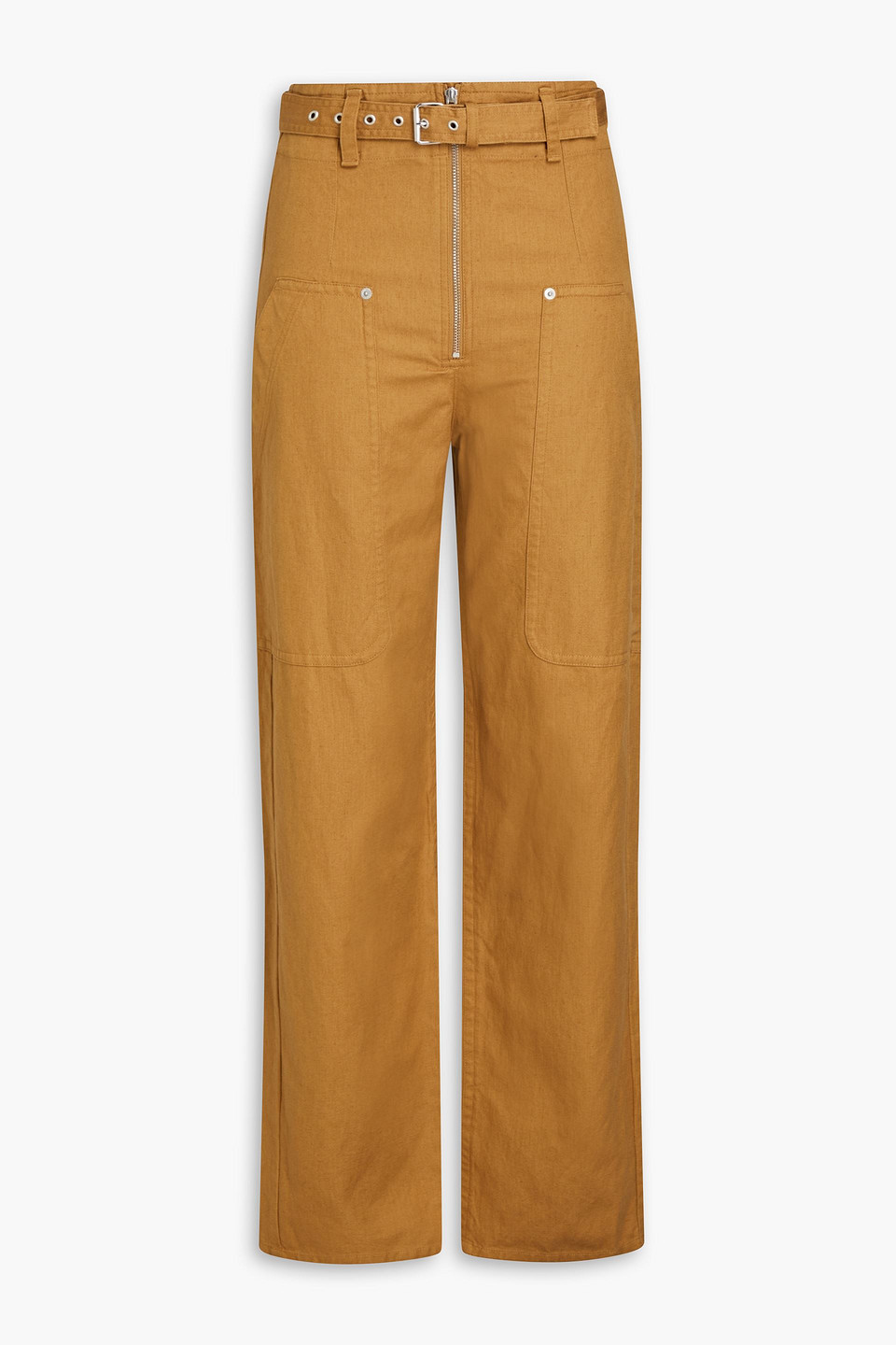 Isabel Marant Étoile Hose Mit Geradem Bein Aus Canvas Aus Einer Baumwoll-leinenmischung In Camel