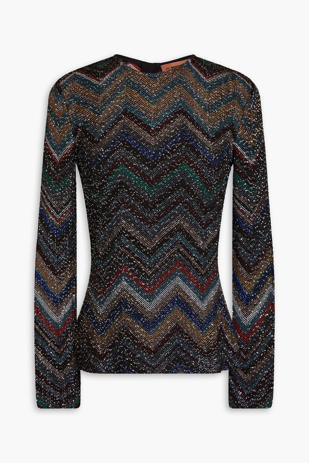 Sequin embellished crochet knit top