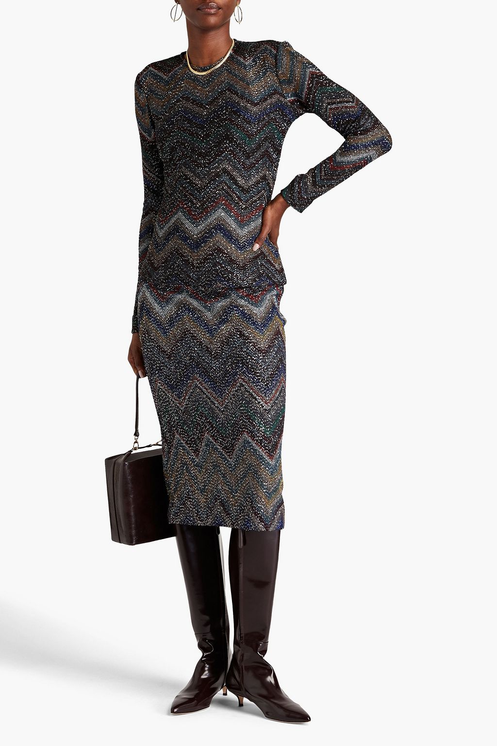 MISSONI Sequin-embellished crochet-knit top