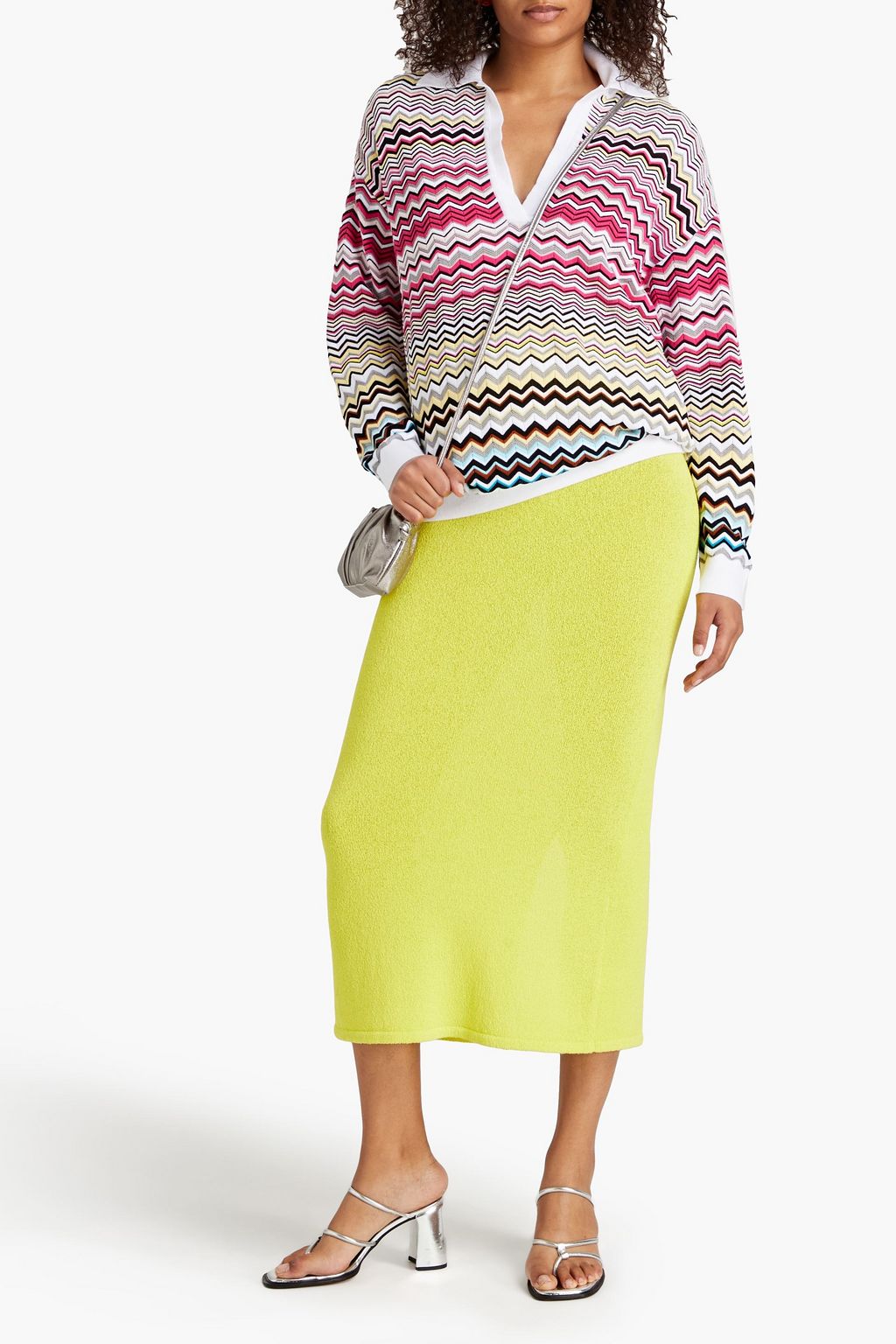 MISSONI Crochet-knit cotton-blend polo sweater