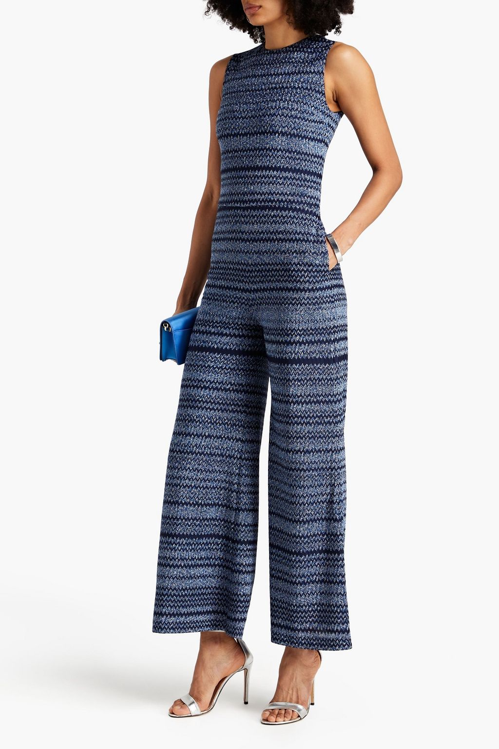 MISSONI Metallic crochetknit jumpsuit THE
