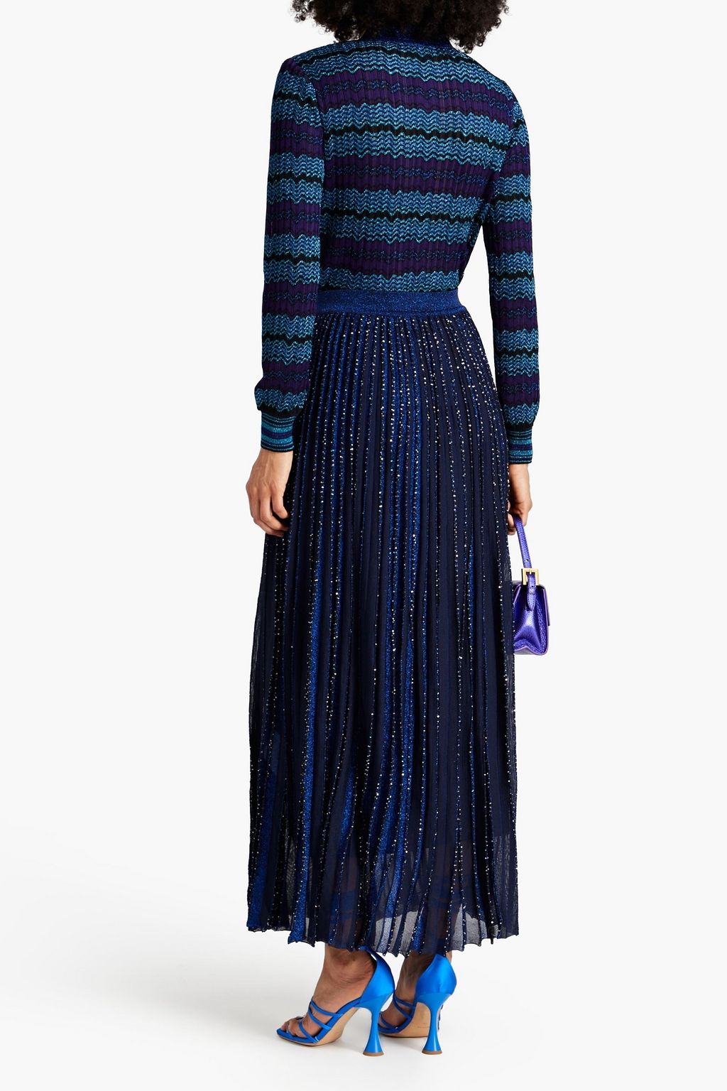 MISSONI Metallic crochet-knit shirt