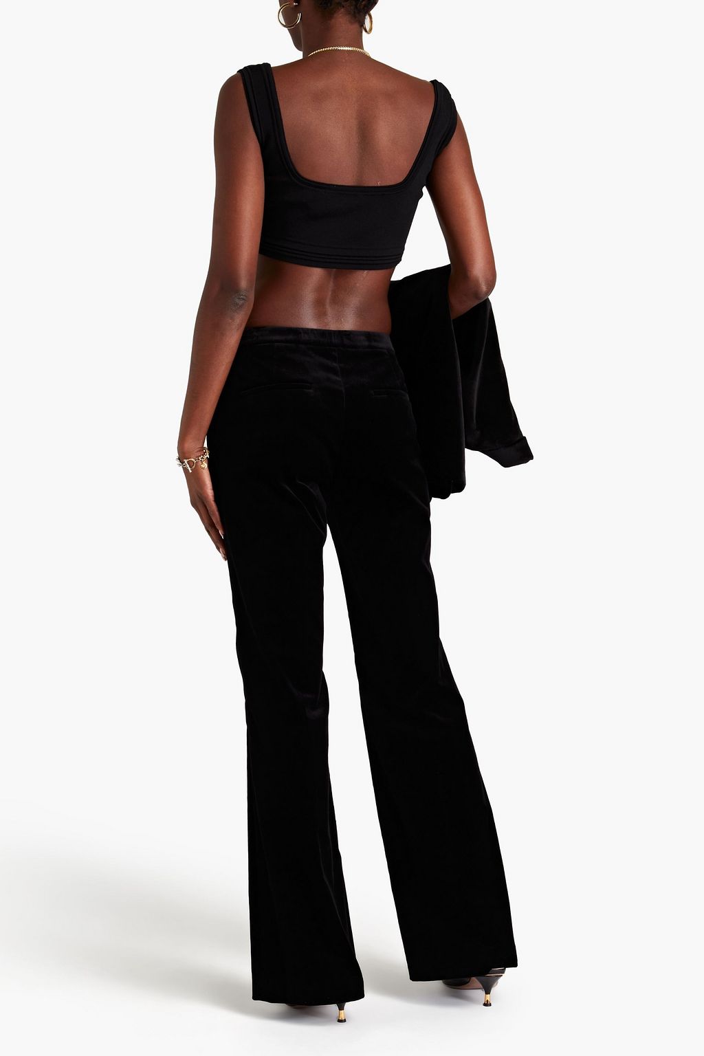 THEORY Demitria stretch cotton-velvet flared pants